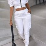 Boutique Women’s Two Piece Crop Top w Pants Windbreaker Ser Photo 3