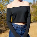 Brandy Melville Black Off the Shoulder Long Sleeve Top Photo 0