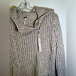Free People  Asymmetrical zip up knit sweater taupe size XS Photo 2