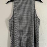 W5 🦋  NWT Black White Plaid Checkered Cutout Keyhole Sleeveless Blouse XL Photo 2