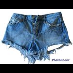 Free People Barcelona Nights Grommet Distressed Denim Shorts Size 28 Photo 5