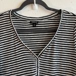 Torrid  Top Black & White Striped V Neck Henley Long Sleeve Tee Sz L (0) EUC Photo 1