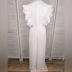 The Clothing Company Bridal Jumpsuit Pleated Wide Legs & Ruffle Sleeves White-L Photo 5