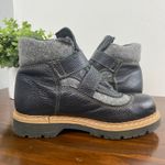 Martino of Canada Black Leather & Grey Wool Alpine Boots Women's Sz 7.5 EUC Photo 6