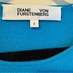 Diane Von Furstenberg  Colorblock Blue, Tan, White, Black Midi Sweater Dress | S Photo 2