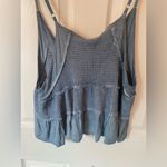 POL  Blue Babydoll Tiered Crop Top Photo 4