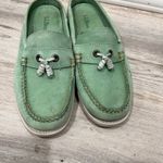 LL Bean Womens Leather Slip On Comfort Shoes Moccasins Mules Mint Size 7.5 Green Photo 1