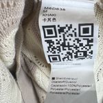 Beige and white long sleeve sexy heart deep cut maxi sweater dress size medium Photo 4