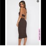 White Fox Boutique White Fox Brown Cut-Out Midi Dress Going Out Halter High Neck Photo 3
