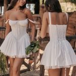 House Of CB  'Pietra' White Corset Mini‎ Dress NWOT size M A-C Photo 2