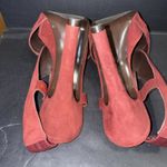Diane Von Furstenberg DVF Platform Sandals 7.5 Zia Suede Crisscross Coral Red  Photo 9