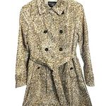 Banana Republic Mad Men Trench Coat Leopard Print Double Breasted Photo 0