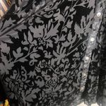 Catherines Size 3x Button Front Velvet Burnout Black Blouse Top Floral Sheer Photo 4