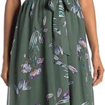 Floral Ruffle Midi Dress XL flowy boho whimsi fairy resortwear Y2K sage vacation Green Photo 0