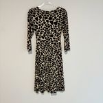 Enfocus Studio Giraffe A-line Side Ruched 3/4 Sleeve Dress Black Tan Size 6 Photo 1