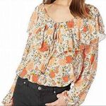 Free People Intimately Say It To Me Bodysuit Long Sleeve Orange Floral XS Photo 4