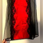 Frederick's of Hollywood Vintage Frederick’s of Hollywood Red Satin and Black Lace Sheer Whimsigoth Slip Photo 4
