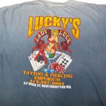 preloved “lucky’s lady luck” tattoo shop graphic casino theme t shirt with blue ombré color Size XL Photo 1