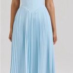 House Of CB House‎ of CB ‘Marcella’ Ocean Blue Pleated Maxi Dress NWOT size L D-DD Photo 0