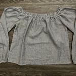 Brandy Melville Womens Long Sleeve Theia Off The Shoulder Striped Top Photo 0