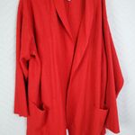 Jessica London  Long Sleeve Open Front Cardigan Red Photo 5