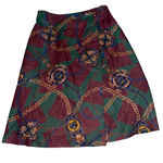 Breeches Vintage Skirt Women 8 Chain Print Equestrian Old Money Kilt Wrap USA Red Photo 6