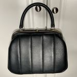 American Vintage Vintage 1950s Black Leather Kisslock Top Handle Handbag Photo 0