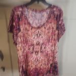 Lucky Brand Pink and Purple Short Sleeve Top Size 2X Photo 3