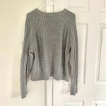 J.Crew Cotton Cable-Knit Crewneck Sweater Women XL Gray Fisherman Preppy Cabin Photo 8