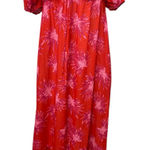 NEW 4SI3NNAI Floral Smocked Short Puff Sleeve Square Neck Maxi A Photo 0