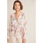 Anthropologie Frye x  Elden Floral Peasant Blouse Pink Cream XS Photo 8