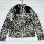 Mango Beige Black Snakeskin Print Hooded Lightweight Puffer Jacket Womens S Photo 4