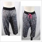 No Boundaries Vintage Y2K 2007 Black White Knit Like Capri Cut Lounge Pants Size XL Juniors Photo 1
