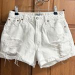 Abercrombie & Fitch Annie High Rise White Distressed Jean Shorts Size 27 Photo 0
