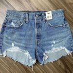 Levi's 501 Sz 29 Shorts High Rise Distressed Denim Jeans Athens Medium Wash NEW Photo 2