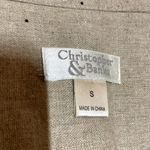 Christopher & Banks  Linen Jacket Y2K 3/4 Sleeve Floral Print Collar Beige Small Photo 1