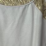 Shoshanna Vintage Cream And Gold Metallic Trim Mini Dress Size 6 Photo 3