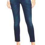 White House | Black Market Denim Brown Leather Accent Zip Ankle Blue Jeans 0 Photo 0