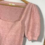 Boden Soft Knit Square Neckline Puff Sleeve Blush Pink Short Sleeve Sweater Top Size XS Photo 5