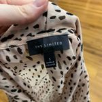 The Limited  Women's Size Small Tie Neck Blouse Semi-Sheer Pink Black Dot Print‎ Photo 4