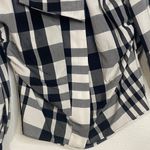ZARA  Black and White Plaid Blouse with Bow Photo 6