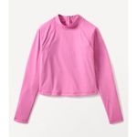 Athleta New M North Point Crop Rashguard Peonies Pink Medium Photo 4