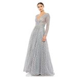 Mac Duggal 20189 Embellished Illusion Long Sleeve Wrap Over Gown Size 14 Photo 2