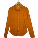 Aritizia Wilfred Top Womens Large Orange Button Up Pose Sheer Lightweight Preppy Photo 1