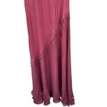 Komarov Sz XS/S Women's Mauve Pink Vneck Pleated Skirt Sleeveless Maxi Dress Photo 3