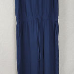 CAbi Womens Jumpsuit Size M French Navy Drawstring Waist Sleeveless Back Zip Photo 0