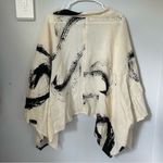 Yasuko kurisaka cotton shawl artsy lagenlook open front drapey cardigan kimono Black Photo 1