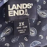 Lands' End  Paisley Button Up Shirt Blue 2X Photo 6