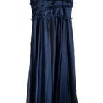 Monique Lhuillier Ruffle Evening Gown, Navy Blue, Size 4 Photo 1