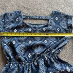 Pink Rose Women’s Blue Aztec Bohemian Print Pocket Short Sleeve Mini Dress Small Photo 7